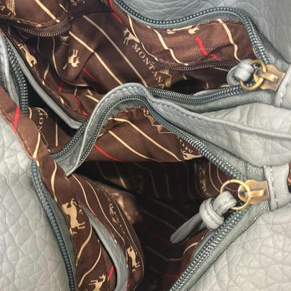 Montana West Gray/ Blue Western Style Concealed Carry Purse - Picture 3 of 7